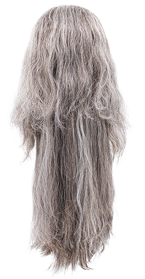 Woman Wig, Back wefted Front Hantied in Theatre China Lace, Synthetic Hair 45-61cm (202 gr), color Grey