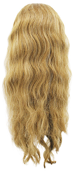 Woman Wig, 100% Hantied in Theatre China Lace, Synthetic Hair 66cm (185gr), color Light Brown