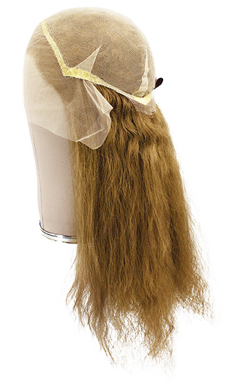 Woman Wig, 100% Hantied in Theatre China Lace, Synthetic Hair 45-48cm (133gr), color Medium Brown