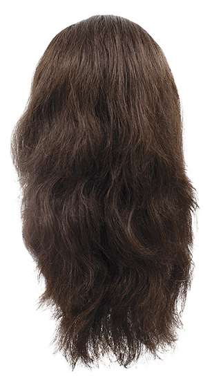 Woman Wig, Back wefted Front Hantied in Theatre Lace, Synthetic Hair 33-43cm (145gr), color Dark Brown