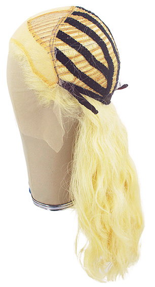 Woman Wig, Back wefted front hantied in Theatre lace front, Synthetic Hair, 48-55cm (166gr), color Light Blonde