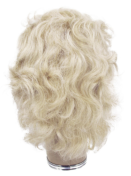 Man Wig, 100% Hantied in Theatre Lace, Synthetic Hair 14cm (75gr), color Light Grey