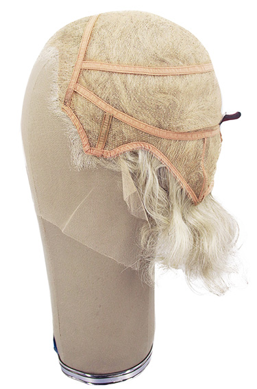 Man Wig, 100% Hantied in Theatre Lace, Synthetic Hair 14cm (75gr), color Light Grey