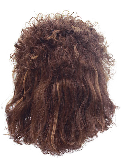 Woman Wig, Back Wefted front Hantied in Theatre Lace Front, Synthetic Hair 15-30cm (92gr), color Brown