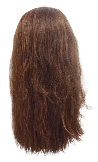 Woman Wig, 100% Hantied in Theatre Lace, Synthetic Hair 40-55cm (153gr), color Brown