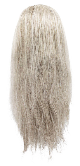 Woman Wig, 100% Hantied in Theatre Lace front, Synthetic Hair 55cm (152gr), color Grey