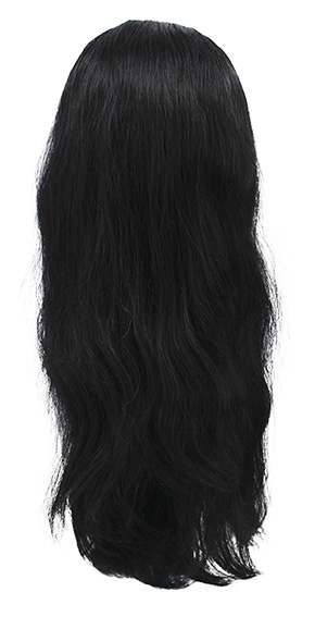 Woman Wig, Back wefted Front Hantied in Theatre Lace front, Synthetic Hair 54cm (202gr), color Black