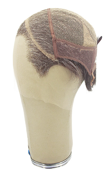 Man Wig, 100% Hantied in Theatre Lace, Synthetic Hair 9cm (48gr), color Medium Grey