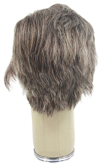 Man Wig, 100% Hantied in Theatre Lace, Synthetic Hair 7-12cm (58gr), color Medium Grey