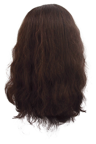 Woman Wig, Back wefted front hantied in Theatre Lace, Synthetic Hair 36cm (118gr),color Medium Brown