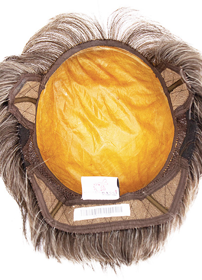 Man Wig, 100% Hantied in Hard front, Lengar style, Synthetic Hair 3-6cm (74gr), color Dark Grey