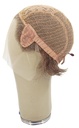 Woman Wig, Back wefted front hantied in Theatre Lace, Synthetic Hair 21cm (80gr), color Brown Grey