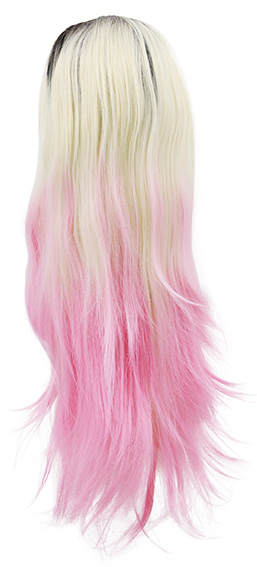 Woman Wig, Back wefted front hantied in theatre china lace, Synthetic Hair 50-60cm (383gr), color Custom