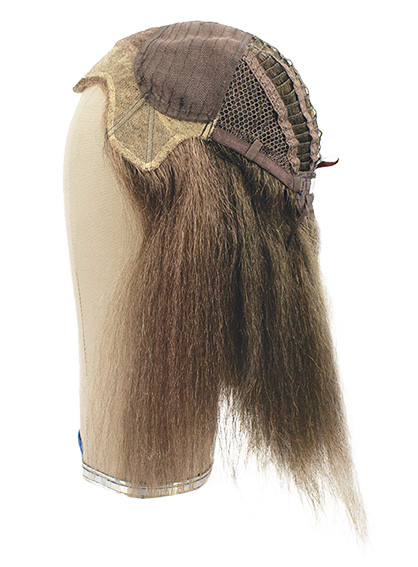 Woman Wig, Back wefted Front Hantied in Hard front theatre lace, Yak Hair 30cm (139gr), color Dark Brown
