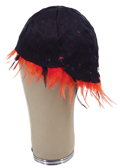 Chicken Feather Wig, Handmade, (29gr) style, color Orange