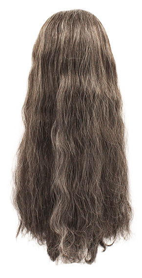 Woman Wig, Back wefted Front Hantied in Theatre Lace, Synthetic Hair 62cm (221gr), color Grey