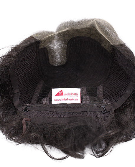 Man Wig, Back wefted Front Hand tied, Synthetic Hair