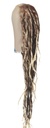 ATB dreadlock wig, synthetic hair, braided with tulle, length: 60-100cm, #Dirty Grey, Size 61cm