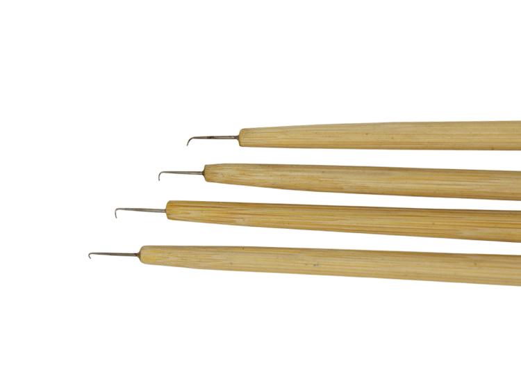 ATB Knotting Needle-Set Asia for Lace, with Bamboo Holder, Length 3.9inch / 10cm