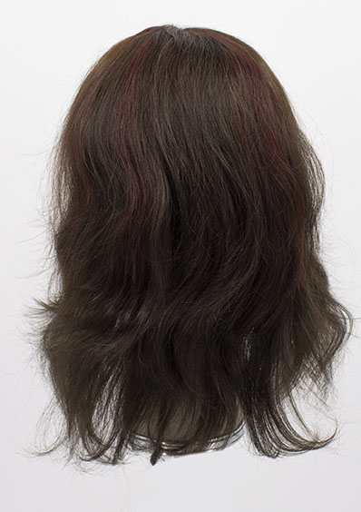 Woman Wig, Back wefted Front Hantied in Hard front, Human Hair 28cm (113gr), color Dark Brown