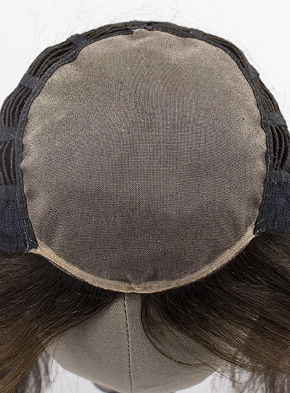 Woman Wig, Back wefted Front Hantied in Hard Front, Human Hair 11-26cm (132gr), color Dark Brown