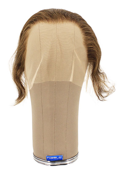 Herrenperücke, 100% Handgeknüpft in Theatertüll, Echthaar, 2-21cm(0.78-8.26inch), Braun