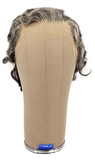 Man Wig, 100% Handtied in Theatre Lace, Human Hair 7.8inch/20cm, color Dark Grey