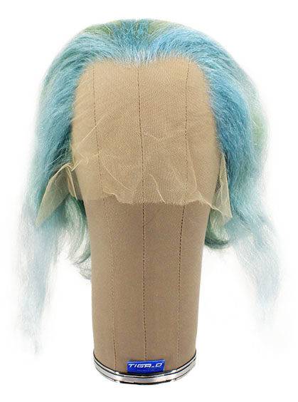 Herrenperücke, 100% Handgeknüpft in Theater Ansatztüll, Büffelhaar, 15-35cm (5.9-13.7inch), Benutzerdefiniert Grün