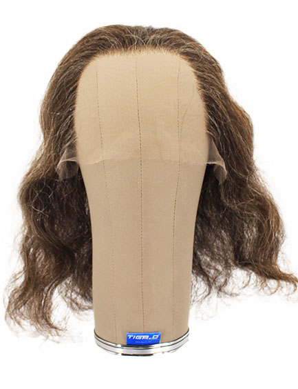 Woman Wig, 100% Handtied in Theatre Frontlace, Yak Hair, 11.4inch/29cm, Dark Brown