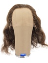 Woman Wig, 100% Handtied in Theatre Frontlace, Yak Hair, 11.4inch/29cm, Dark Brown