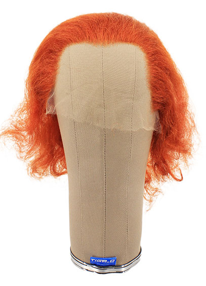 Damenperücke, 100% Handgeknüpft in Theater Ansatztüll, Büffelhaar, 24cm/9.4inch, Orange