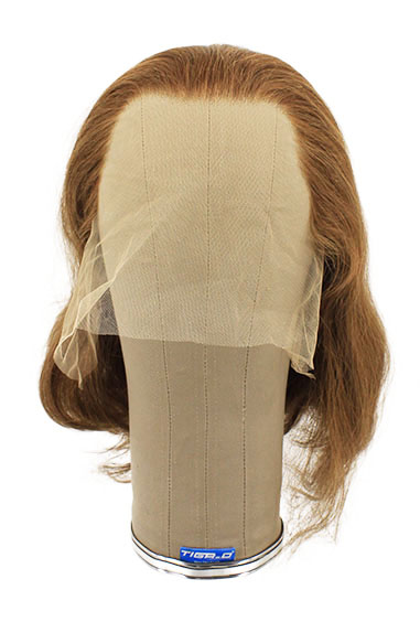 Damenperücke, 100% Handgeknüpft in Theater Ansatztüll, Echthaar, 14-32cm (5.5-12.5inch),  Mittelbraun