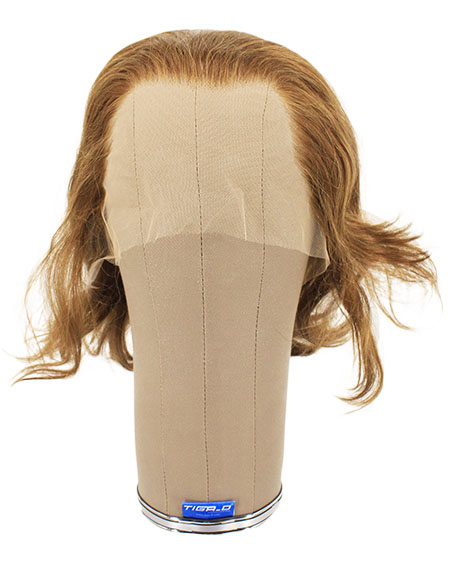 Woman Wig, 100% Handtied in Theatre Frontlace, Human Hair 5.9-8.6inch(15-22cm), Medium Brown