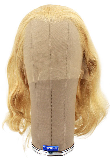 Woman Wig, 100% Handtied in Theatre Frontlace, Human Hair, 8.2-14.5inch(21-37cm),  Light Blonde