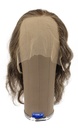 Woman Wig, 100% Handtied in Theatre Frontlace, Human Hair, 9-11.4inch(23-29cm), Dark Brown Grey