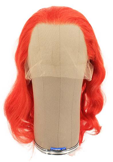 Damenperücke, 100% Handgeknüpft in Theater Ansatztüll, Echthaar, 35-40cm (13.7-15.7inch),  Scharlachrot