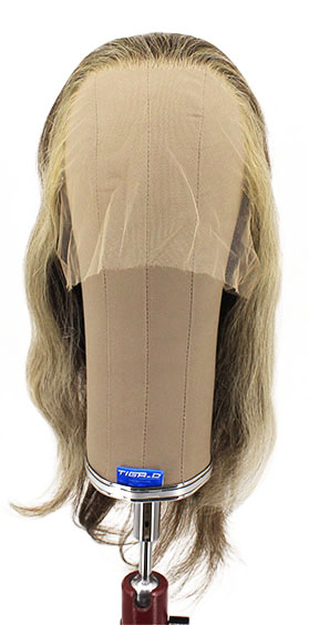 Damenperücke, 100% Handgeknüpft in Theater Ansatztüll, Echthaar, 37-44cm(14-17inch),  Dunkel Tritone 