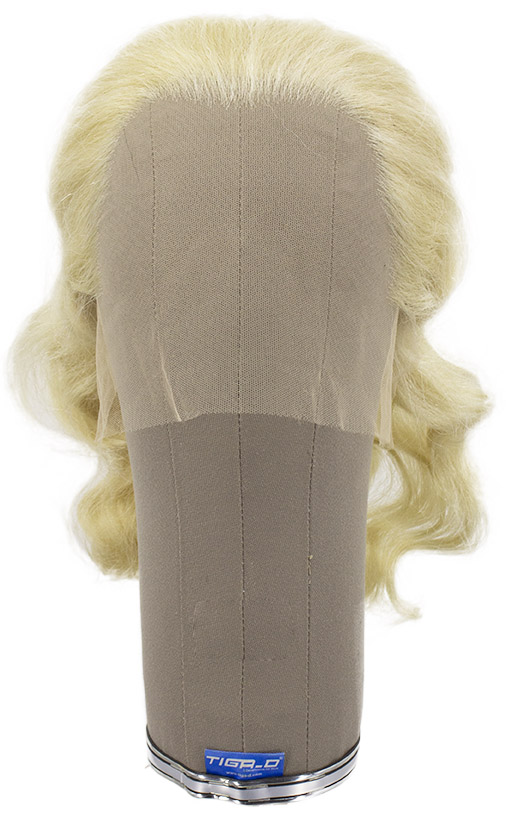 Damenperücke, Hinterkopf, Ansatzhandgeknüpft in Theater Ansatztüll, Büffelhaar, 30cm/11.8inch, Hellblond