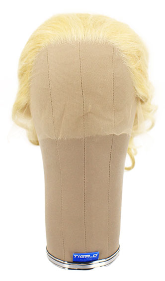 Woman Wig, Back Wefted Front Handtied in Theatre Lace, Yak Hair, 11.8inch/ 30cm, Light Blonde