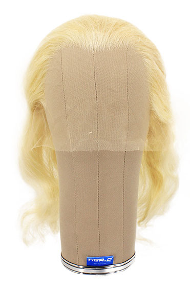 Damenperücke, Hinterkopf, Ansatzhandgeknüpft in Theater Ansatztüll, Büffelhaar, 30-38cm(11.8-14.9inch), Hellblond