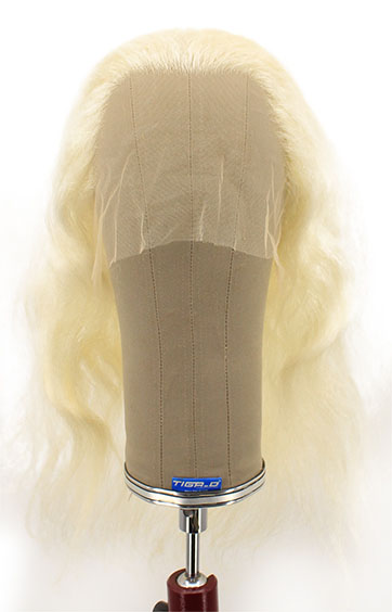 Woman Wig, Back Wefted Front Handtied in Theatre Lace, Yak Hair, 15.7-18inch(40-46cm), White