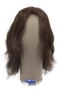 Woman Wig, Back Wefted Top Hantied in Hard Front, Human Hair, 11inch/29cm, Dark Brown Red