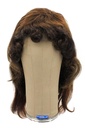 Damenperücke, Voll Tressiert mit Bänderansatz, Echthaar, 15-30cm(6-12inch), Dunkelbraun