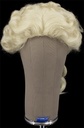 Herrenperücke, Voll Tressiert mit Bänderansatz mit Unter Handgeknüpftansatz, Büffelhaar, Styled, Weiss
