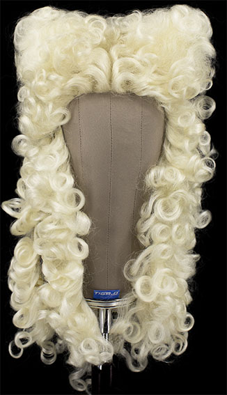 Herrenperücke, Tressiert mit Bänderansatz, Büffelhaar, Styled, Weiss