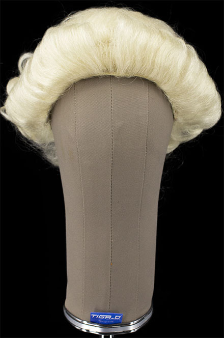 Herrenperücke, Tressiert mit Bänderansatztüll, Büffelhaar, Styled, Weiss