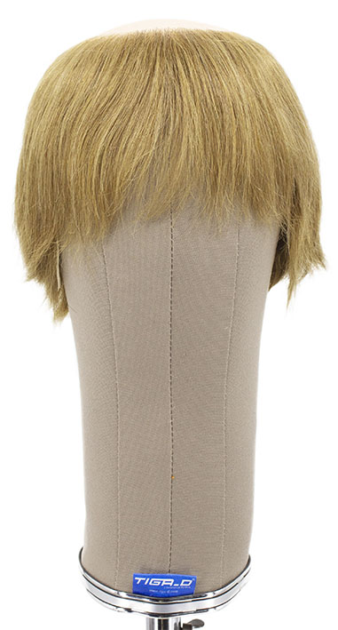 Herrenperücke, Hinterkopf, Ansatzhandgeknüpft in Theatertüll, Echthaar, mit Silikon Glatze,  7-11cm (2.7-4.3inch),  Blond