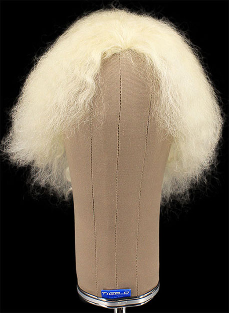Damenperücke, 100% Handgeknüpft mit Bänderansatz, Büffelhaar, 15cm/5.9inch, Weiss