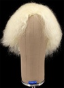 Damenperücke, 100% Handgeknüpft mit Bänderansatz, Büffelhaar, 15cm/5.9inch, Weiss