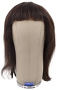 Damenperücke, Voll Tressiert, Ansatzhandgeknüpft und Unter Handgeknüpft in Baumwolletüll, Echthaar, 17-31cm(6-12inch) Dunkelbraun Rot